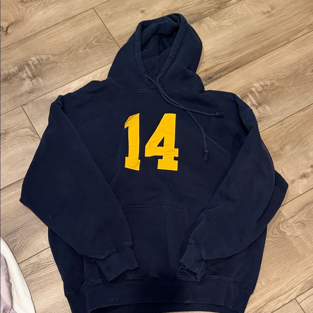 John Galt Navy Blue Hoodie with Yellow Number 14